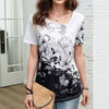 T-Shirt À Fleurs À Blocs De Couleurs