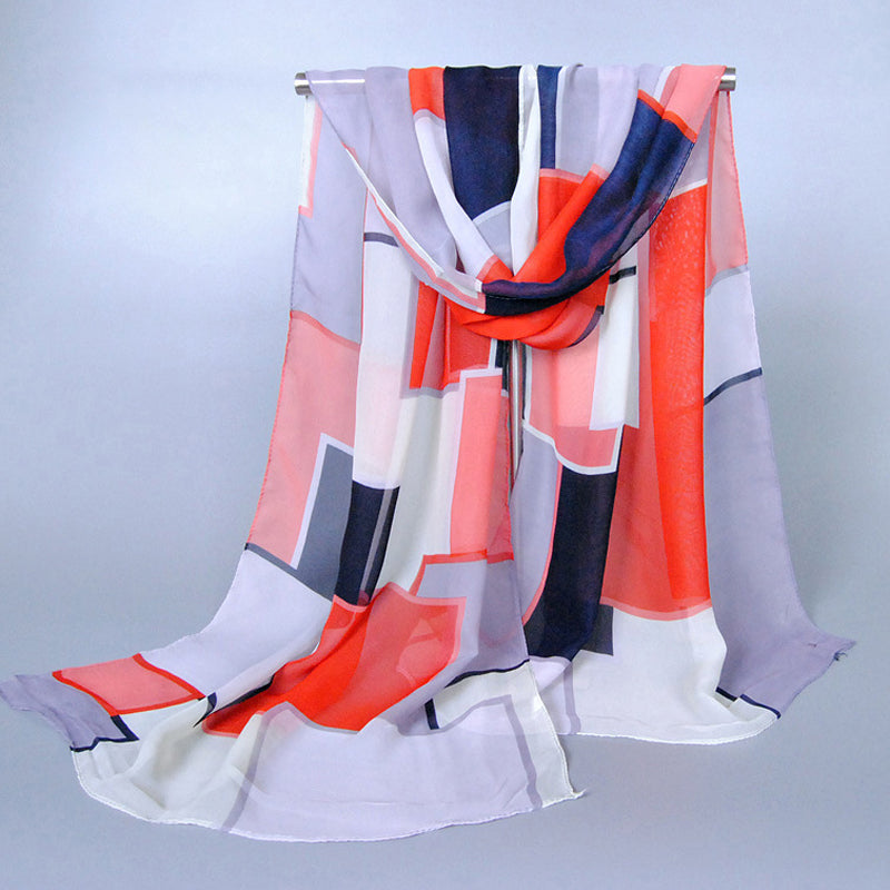 Foulard Imprimé Géométrique Coloré