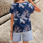 Blouse Décontractée À Imprimé Floral