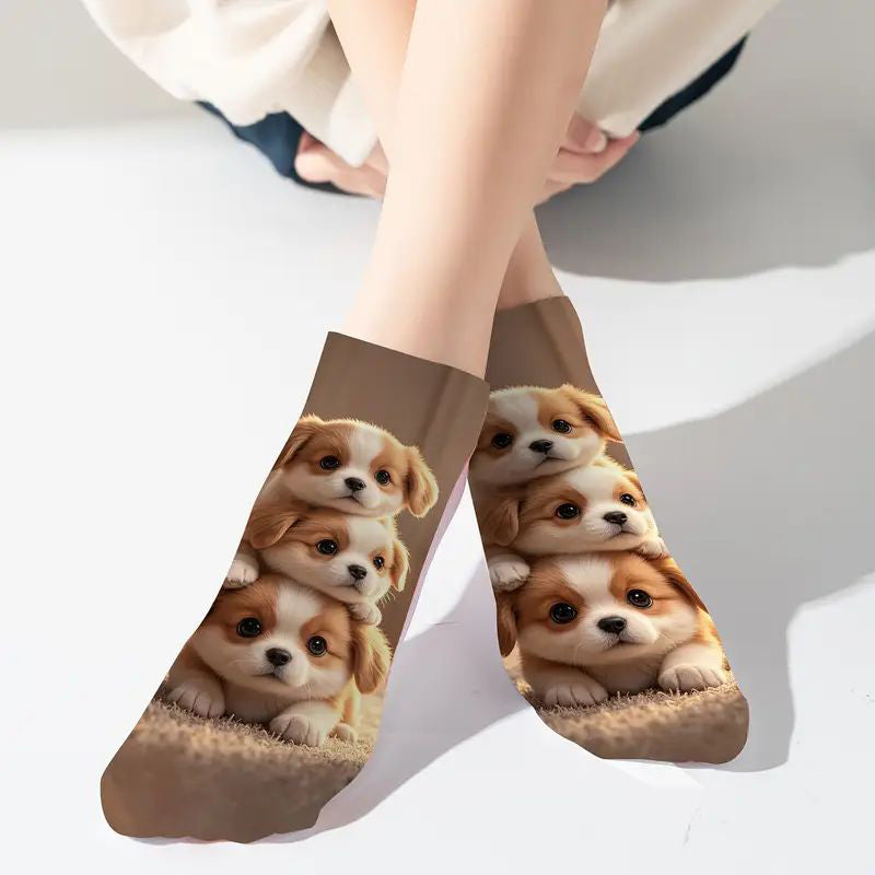 Chaussettes Décontractées À Imprimé Animal