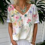 T-Shirt Décontracté À Imprimé Floral