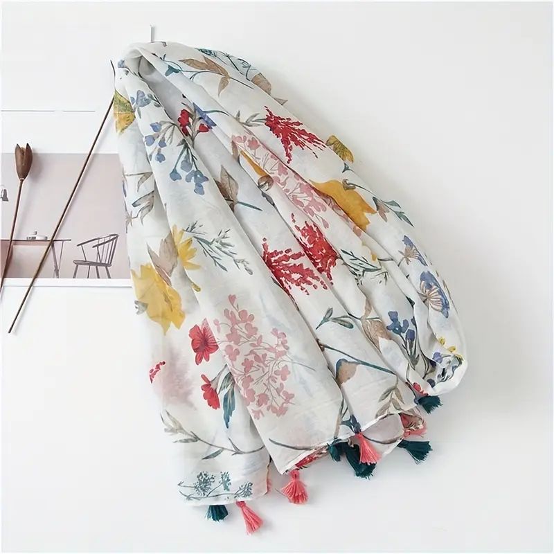 Écharpe À Imprimé Floral Vintage