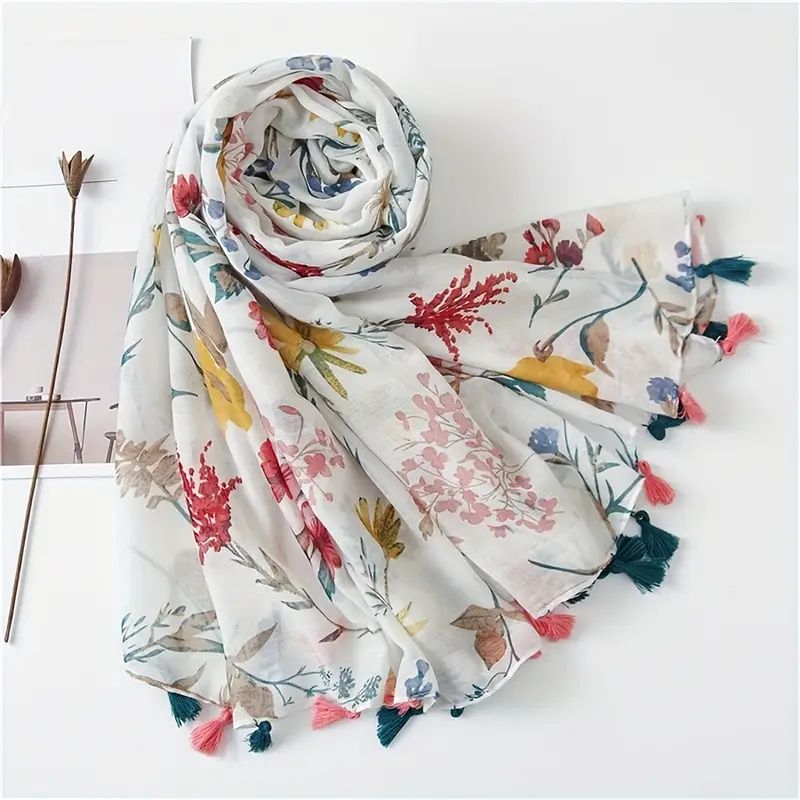 Écharpe À Imprimé Floral Vintage