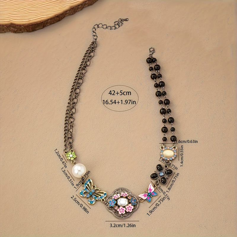 Collier Papillon Ethnique Vintage