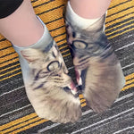 Chaussettes Créatives À Imprimé Chat
