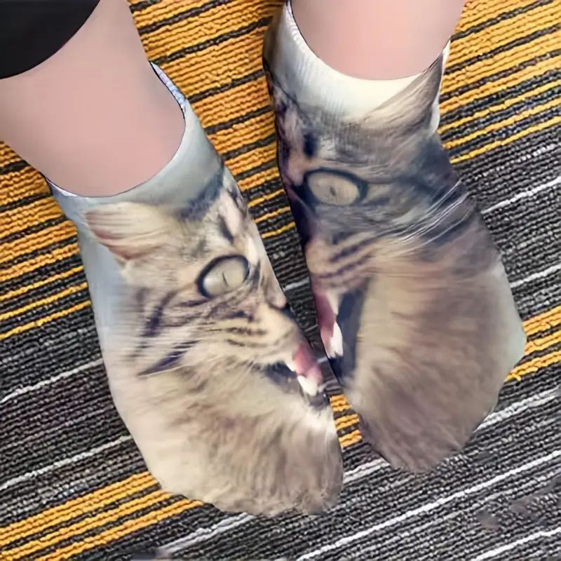 Chaussettes Créatives À Imprimé Chat