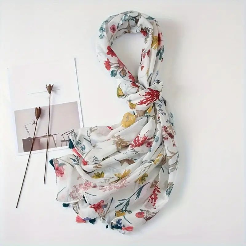 Écharpe À Imprimé Floral Vintage