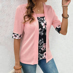 Blouse Élégant À Patchwork Floral