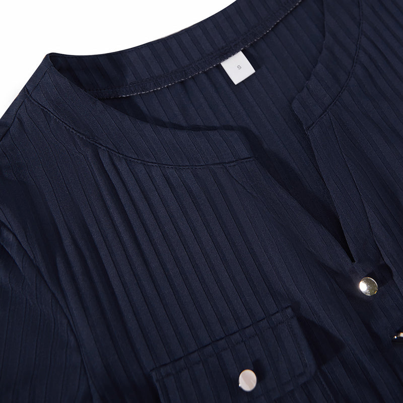 Blouse Décontractée De Couleur Unie