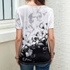 T-Shirt À Fleurs À Blocs De Couleurs