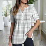 Blouse À Carreaux Décontractée