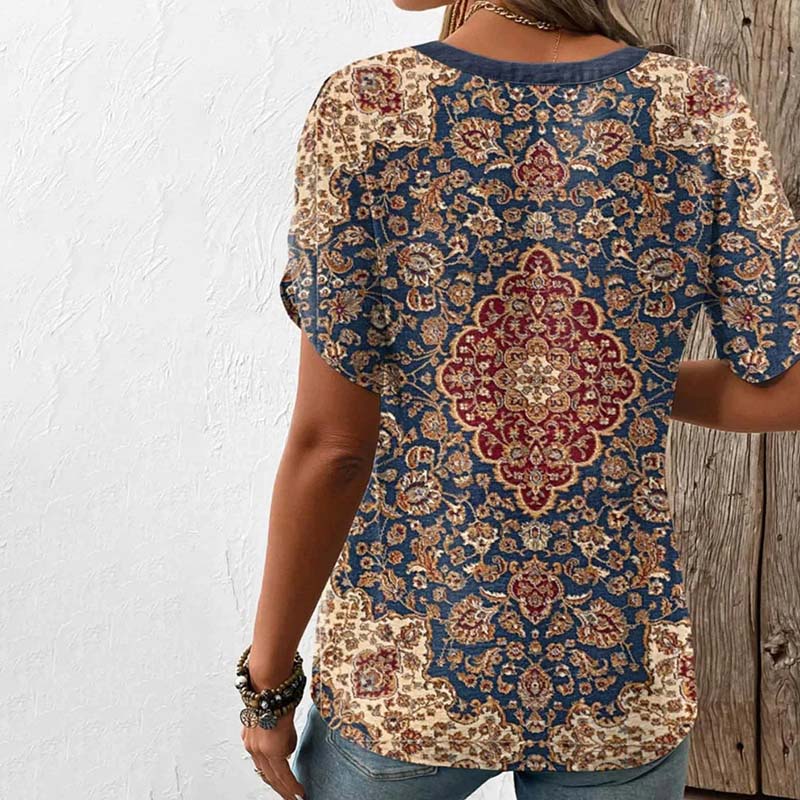 T-Shirt Imprimé Ethnique Vintage