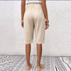 【Coton Et Lin】Pantalon Décontracté De Couleur Unie