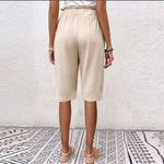 【Coton Et Lin】Pantalon Décontracté De Couleur Unie