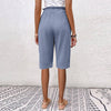 【Coton Et Lin】Pantalon Décontracté De Couleur Unie