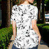 Blouse Décontractée À Imprimé Feuilles