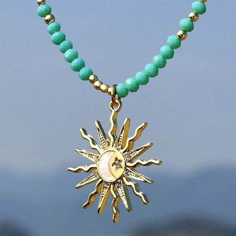 Collier Pendentif Soleil Bohème