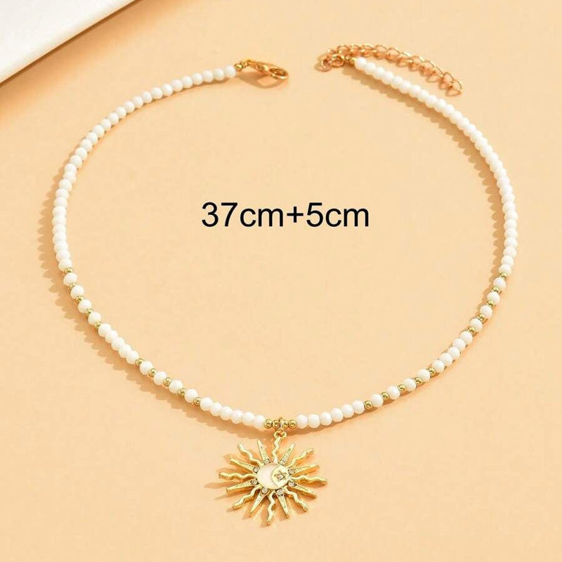 Collier Pendentif Soleil Bohème