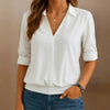 Blouse Décontractée De Couleur Unie