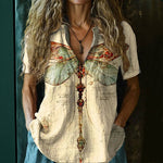 Blouse Décontractée Vintage