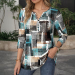 【Manches Longues】Blouse À Carreaux Décontractée