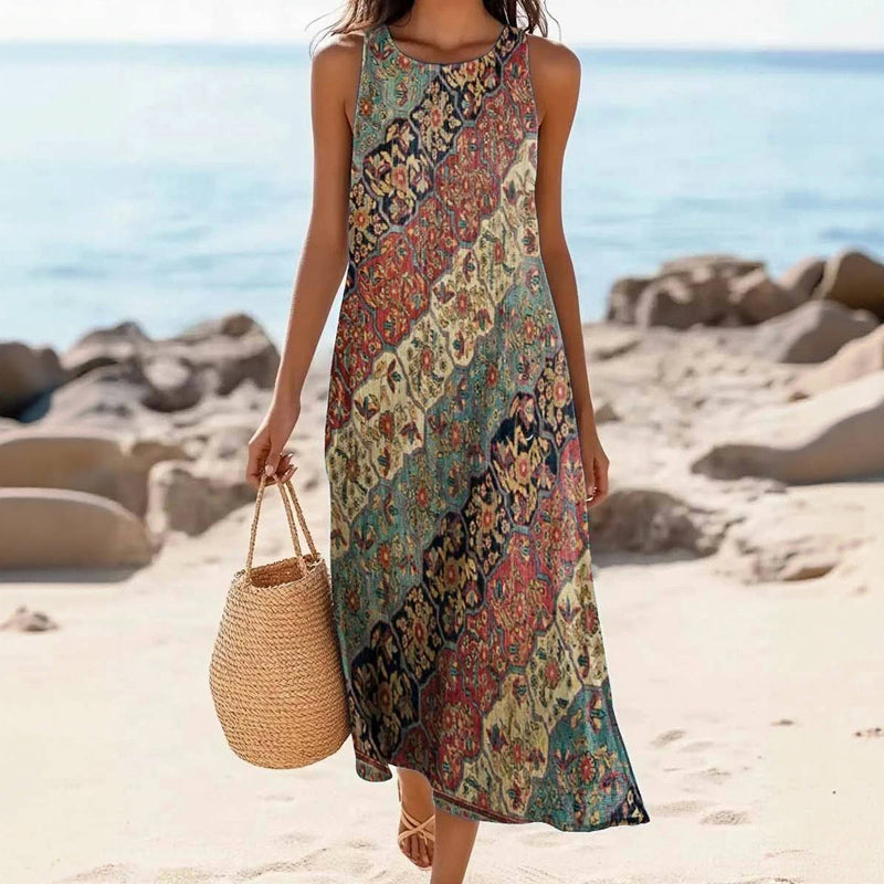 Robe À Imprimé Ethnique Vintage