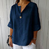 Blouse Décontractée De Couleur Unie