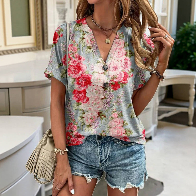 Blouse Vintage À Imprimé Floral