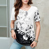 T-Shirt À Fleurs À Blocs De Couleurs