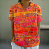 Blouse À Imprimé Abstrait Vintage