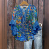 Blouse À Imprimé Abstrait Vintage