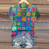 T-Shirt Imprimé Géométrique Coloré