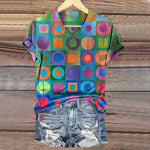 T-Shirt Imprimé Géométrique Coloré