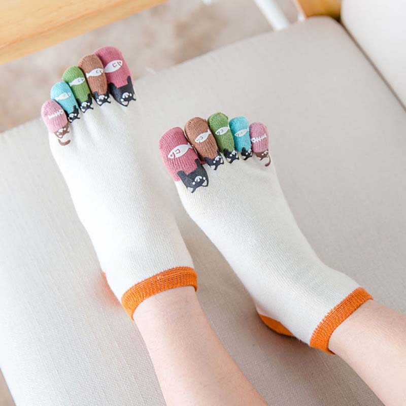 Chaussettes À 5 Doigts De Dessin Animé