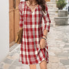 【Manches Longues】Robe Décontractée À Carreaux