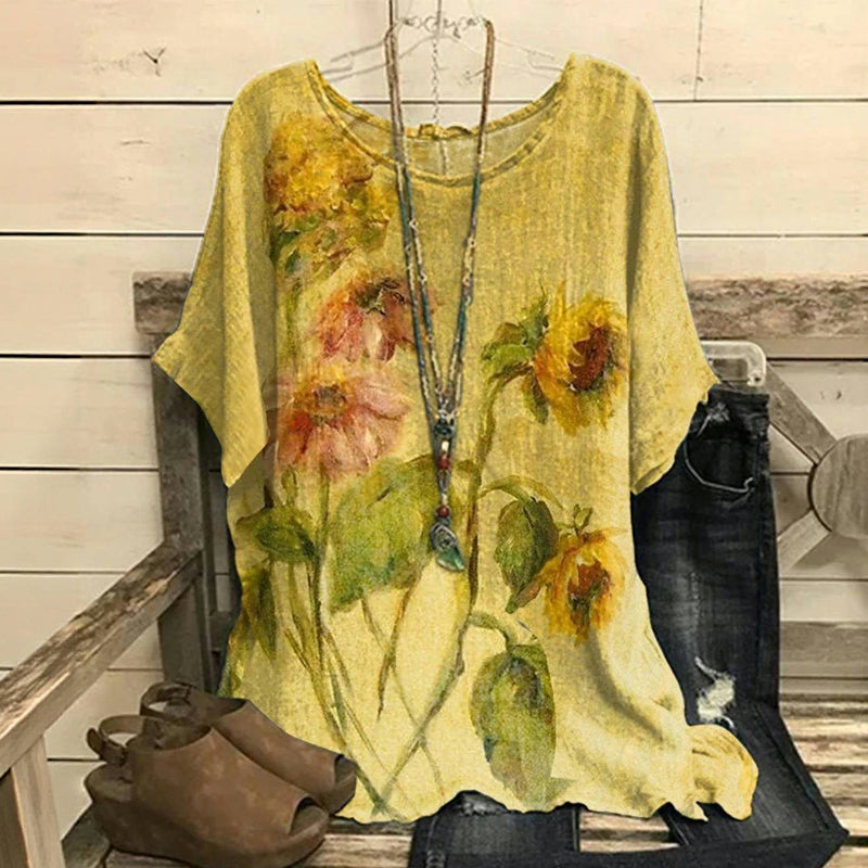 Blouse À Imprimé Floral Vintage