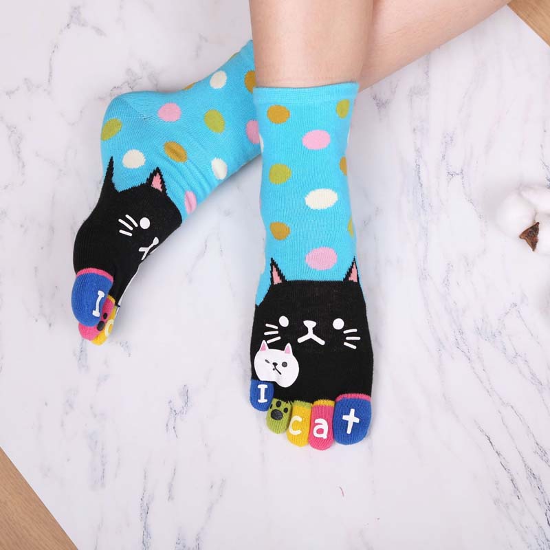 Chaussettes À 5 Doigts De Chat De Dessin Animé