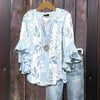 Blouse Décontractée À Imprimé Feuilles