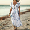 Robe Décontractée À Imprimé Feuilles