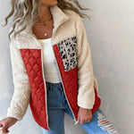 Manteau En Peluche Chaude Patchwork