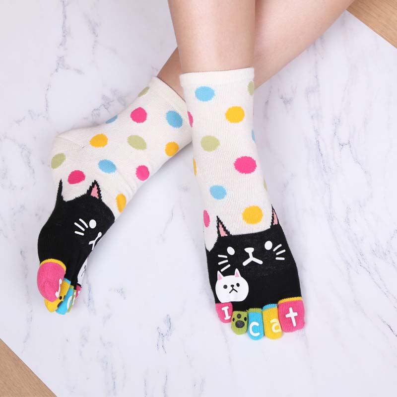 Chaussettes À 5 Doigts De Chat De Dessin Animé