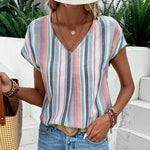 T-Shirt Rayé Décontracté