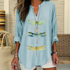 Blouse Décontractée À Imprimé Libellule
