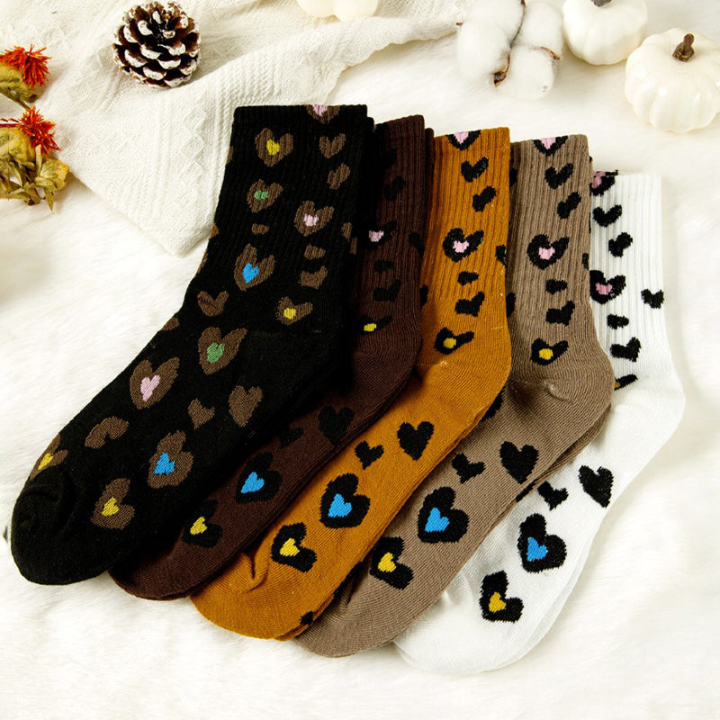 Chaussettes Décontractées À Imprimé Coeur