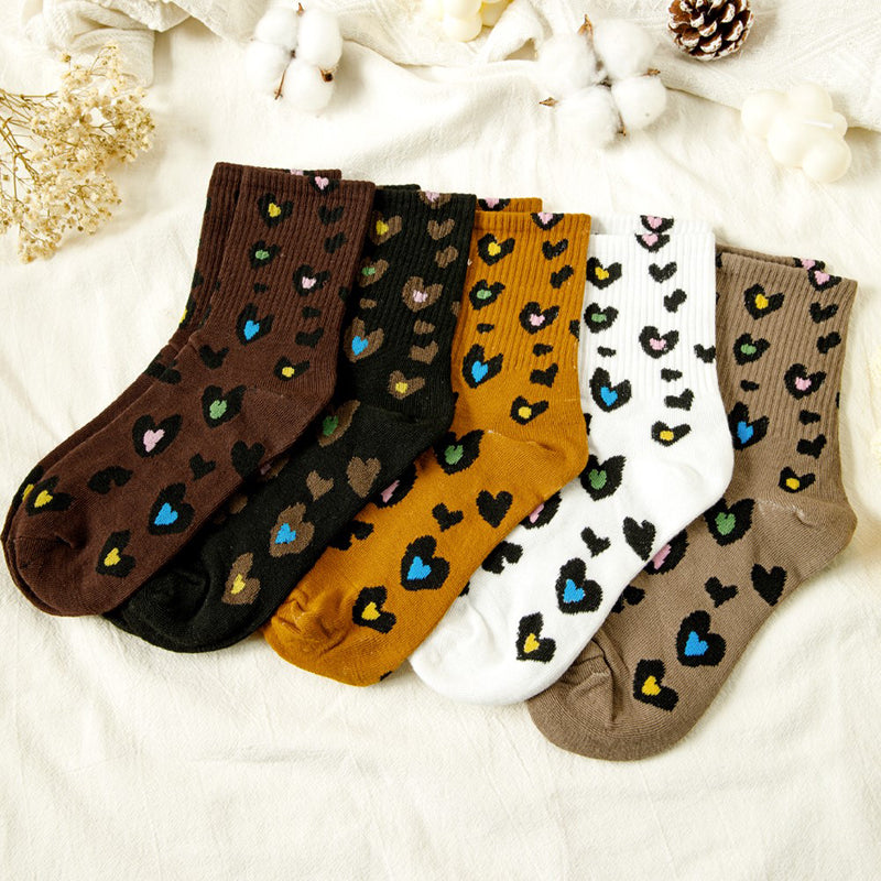 Chaussettes Décontractées À Imprimé Coeur