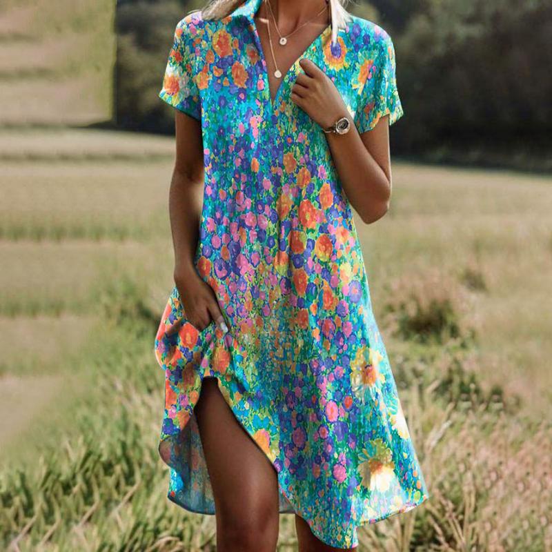 Robe À Imprimé Floral Coloré