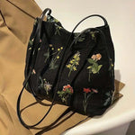 Sac Vintage Brodé De Fleurs