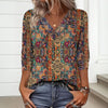 【Manches Longues】T-Shirt À Imprimé Ethnique Vintage