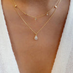 Collier Pendentif Goutte D'Eau Vintage