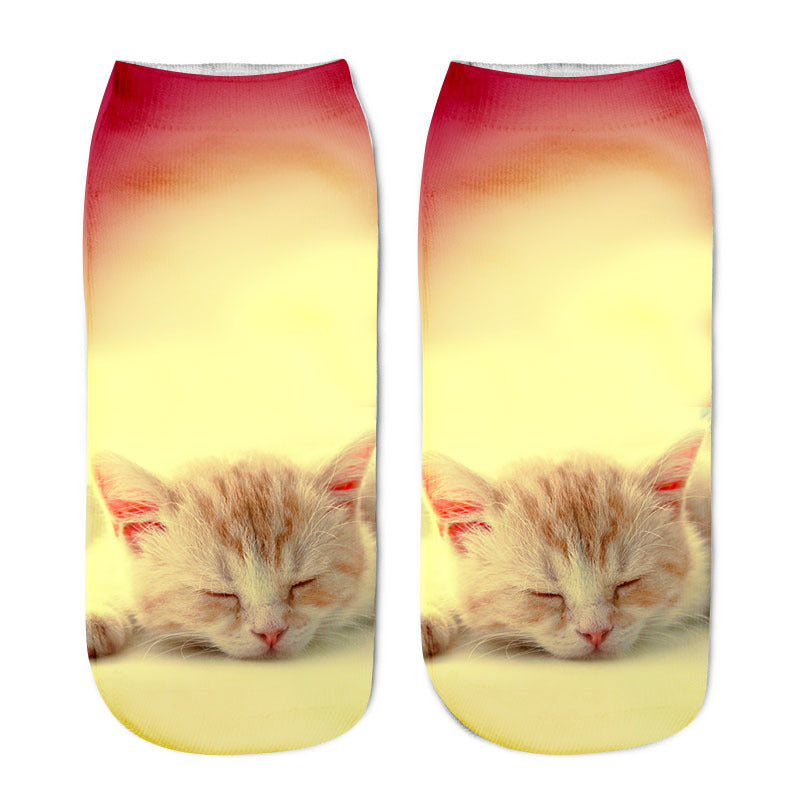 Chaussettes Créatives À Imprimé Chat